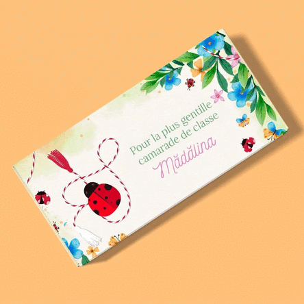 Chocolat personnalisé avec un prénom et un message pour elle