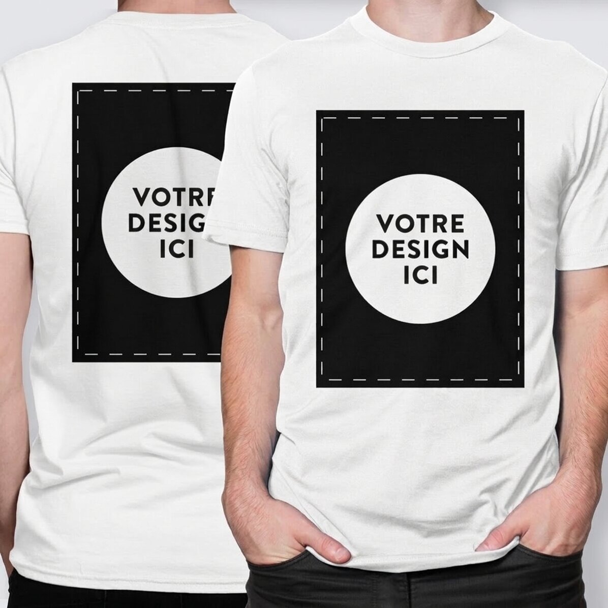 T-shirt en coton personnalisé avec ton motif recto-verso