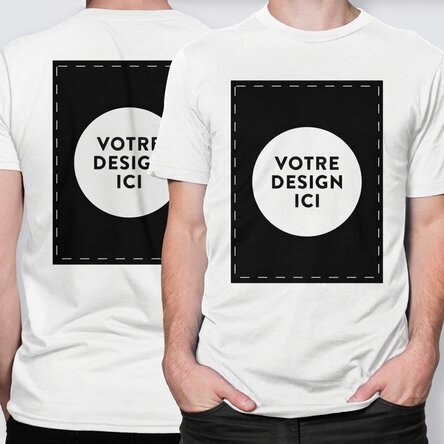 T-shirt en coton personnalisé avec ton motif recto-verso