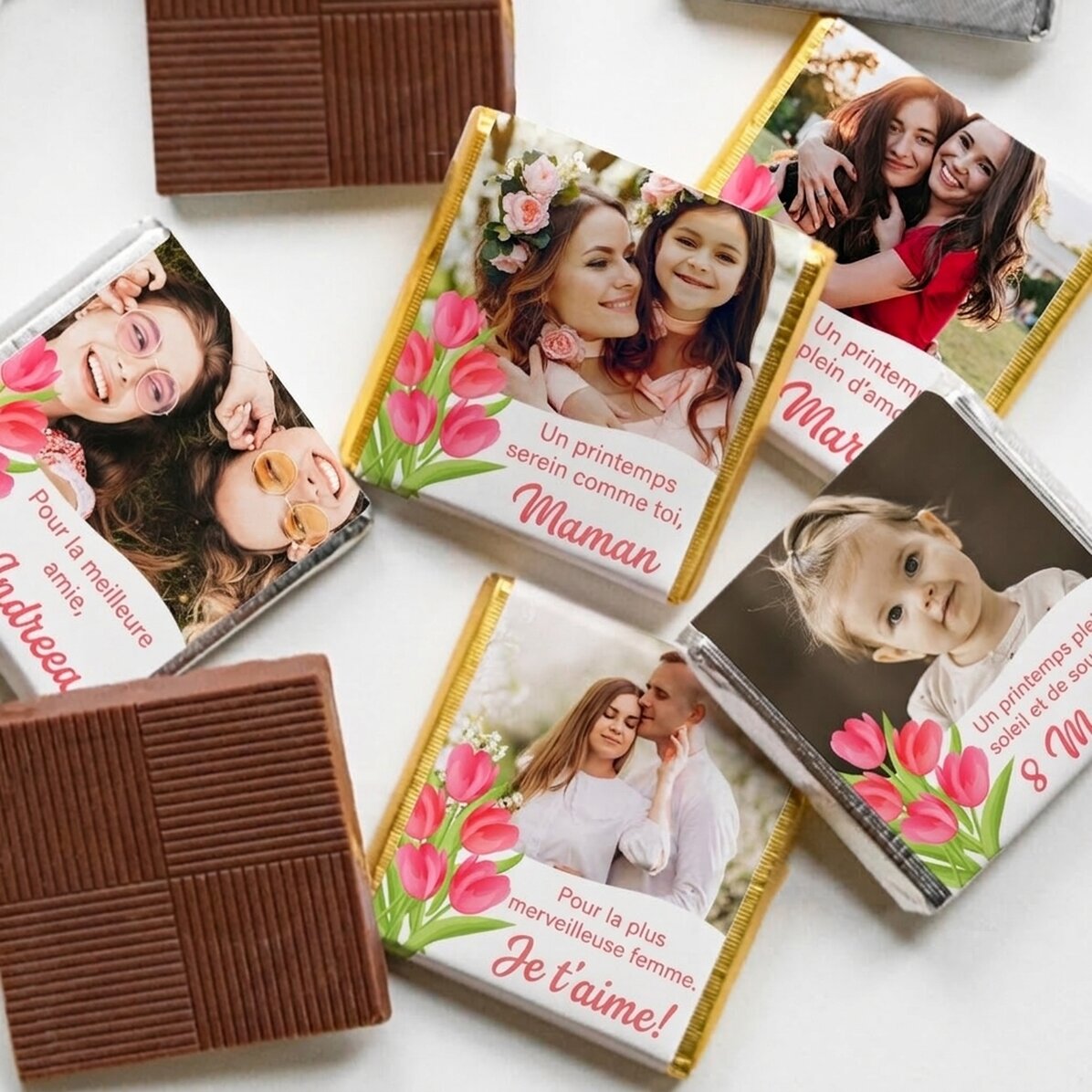 Mini-chocolat personnalisé avec photo et message - Lalele