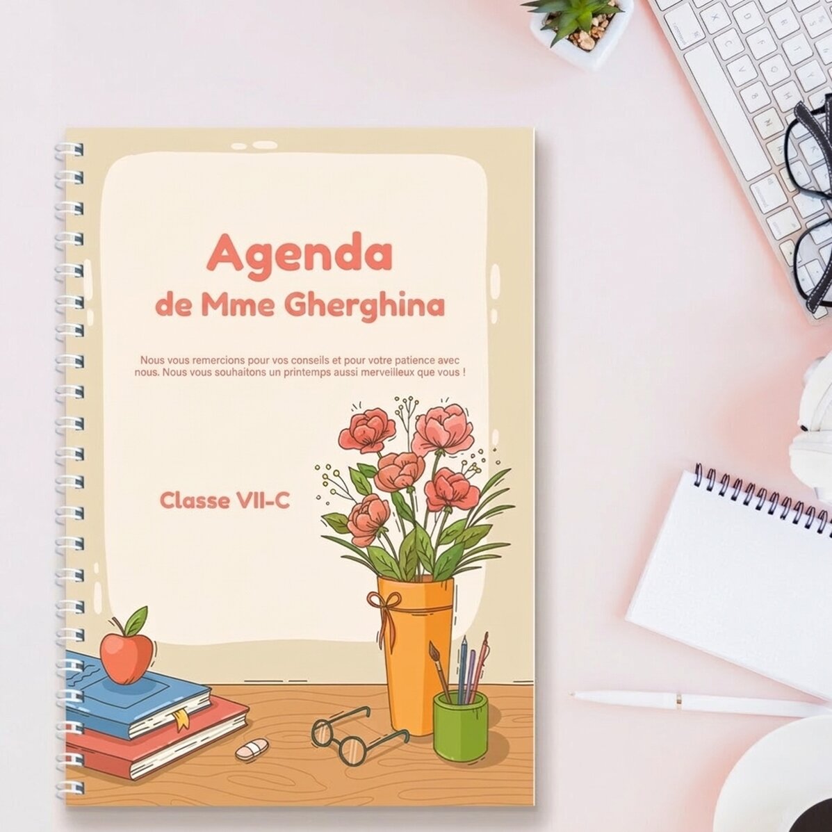 Carnet personnalisé avec texte - À la chaire