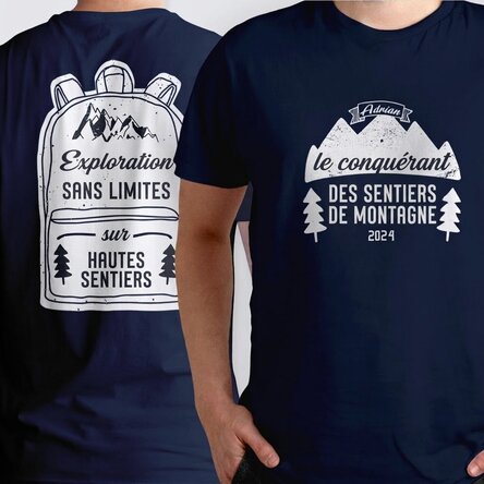 T-shirt en coton personnalisé avec un texte - Adventure