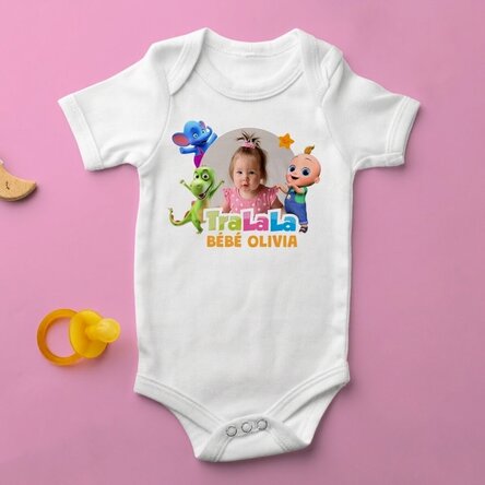 Body pour bébé personnalisé avec prénom et photo - TraLaLa