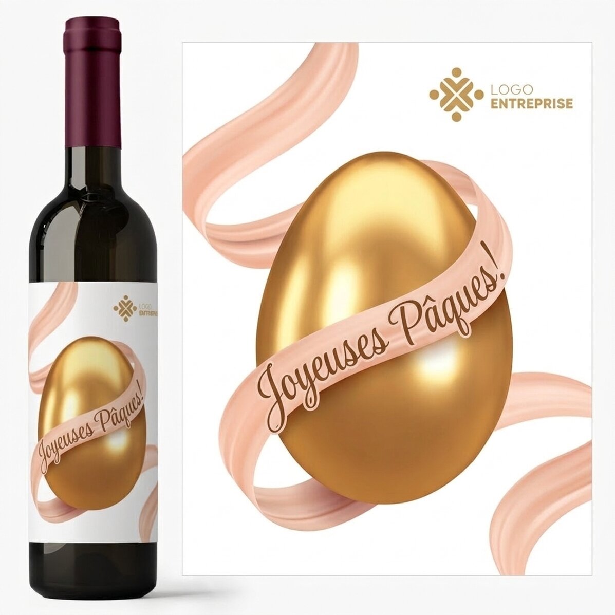 Vin personnalisé avec logo - Joyeuses Pâques