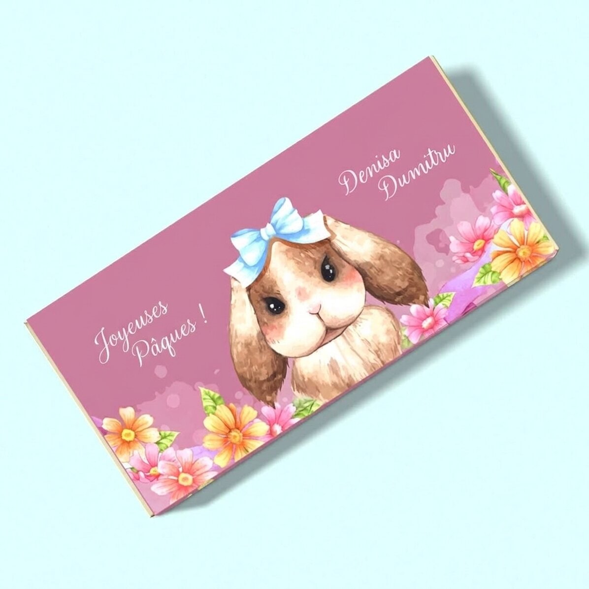 Chocolat personnalisé avec un message - Cute Bunny