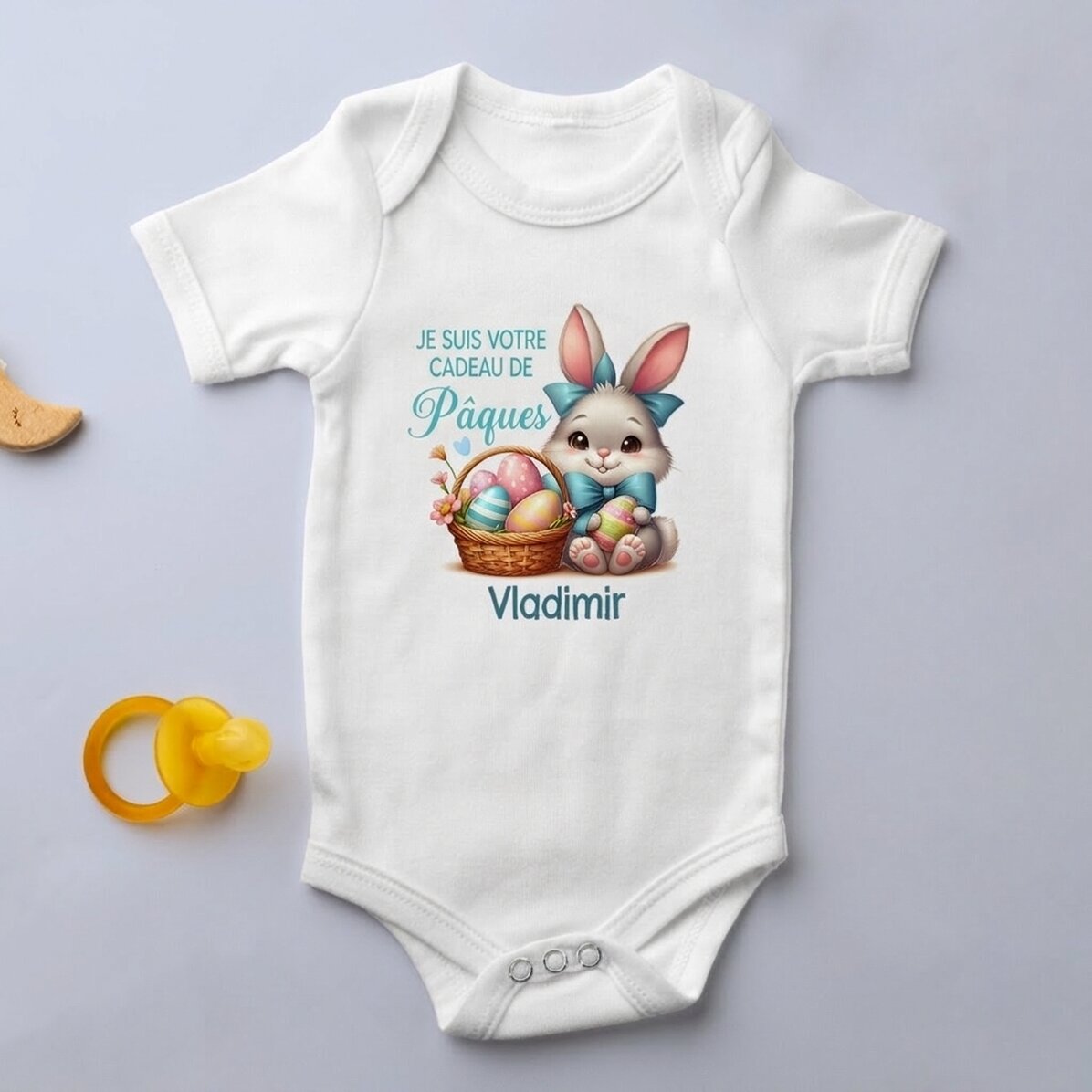Body pour bébé personnalisé avec un message - Cadeau de Pâques, petit garçon