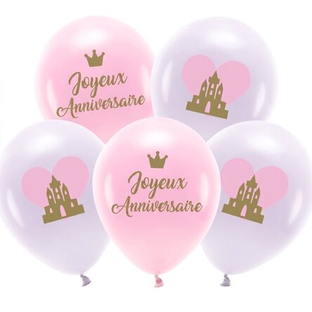 Lot de 5 ballons - Birthday Pink