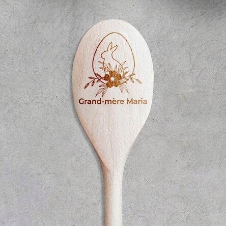 Cuillère en bois personnalisée - Lapin de Pâques