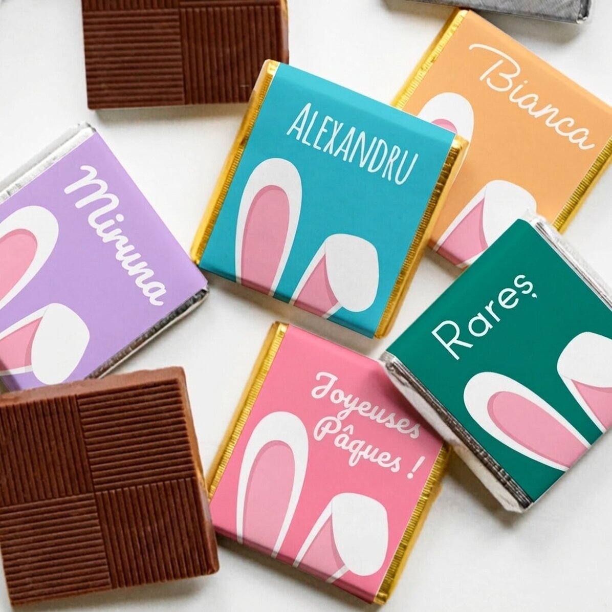 Mini-chocolat personnalisé avec un prénom - Bunny