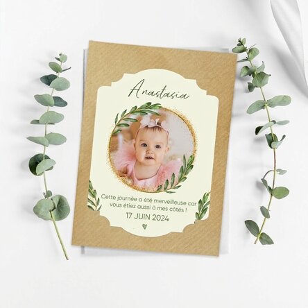 Témoignage personnalisable à planter pour un baptême, avec photo et texte