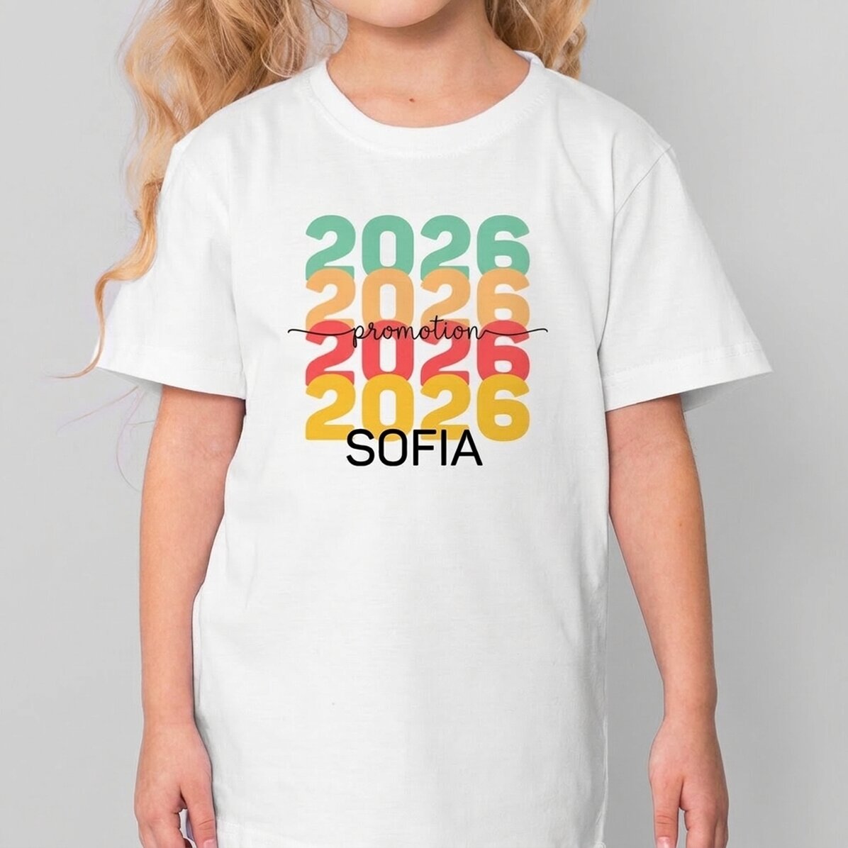 T-shirt en coton pour enfants personnalisé avec un texte - Remise des diplômes