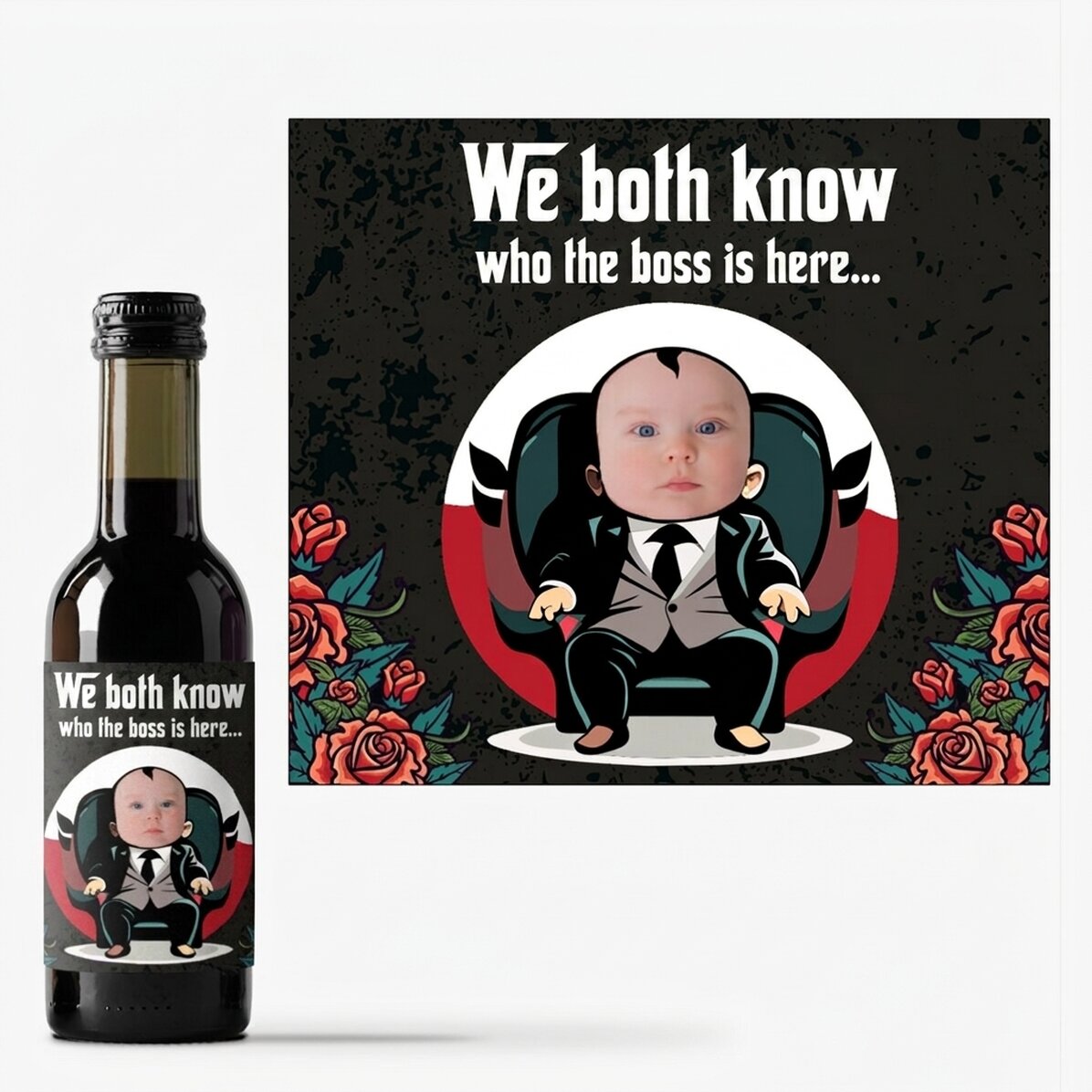 Mini-bouteille de vin personnalisée - Demande pour les parrains et marraines