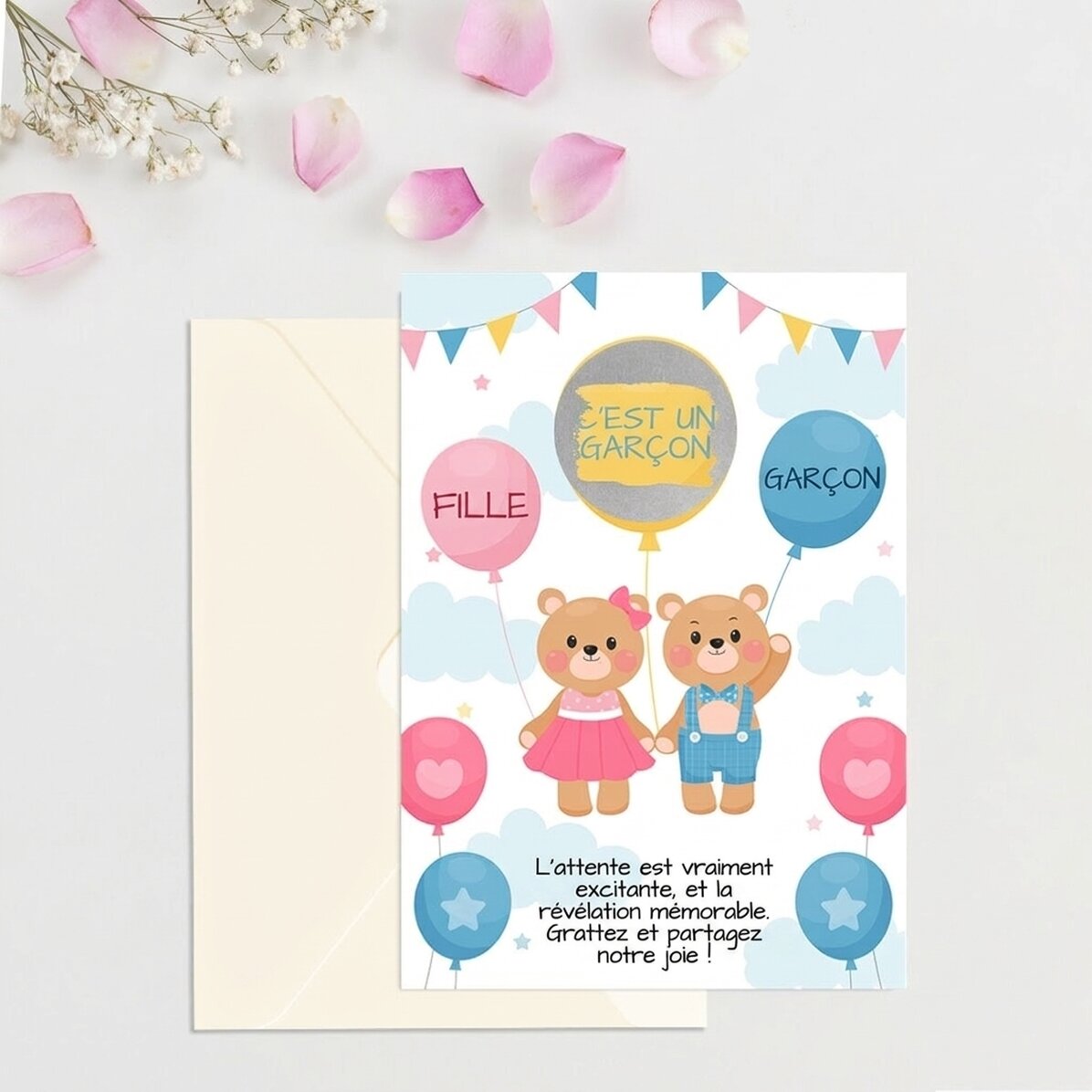 Carte à gratter personnalisée - Fille ou garçon