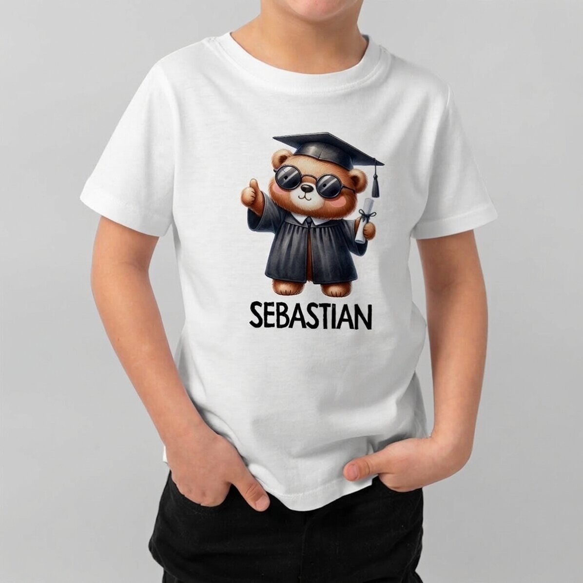 T-shirt en coton pour enfants personnalisé avec un prénom - L