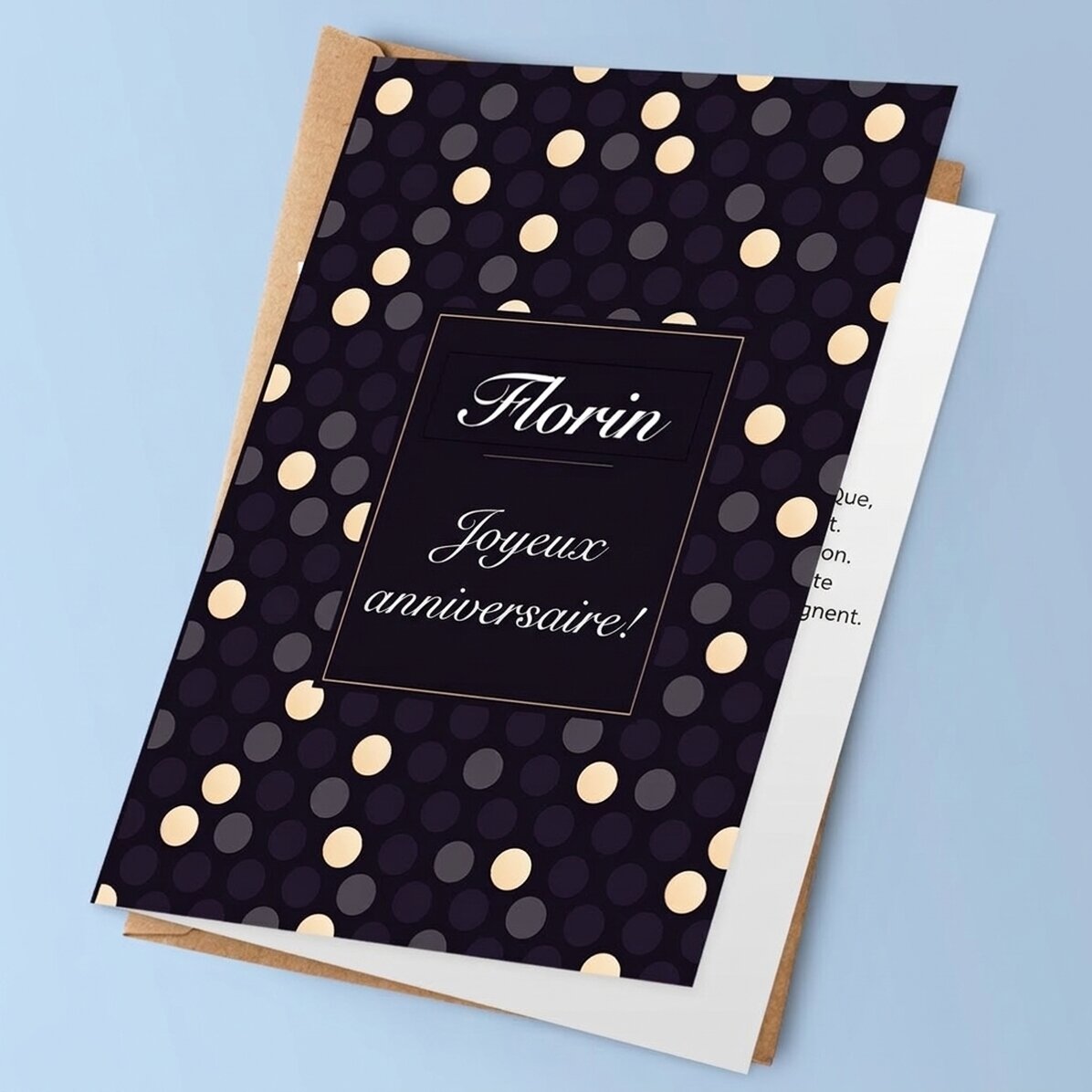 Carte de vœux personnalisée avec texte - Anniversaire