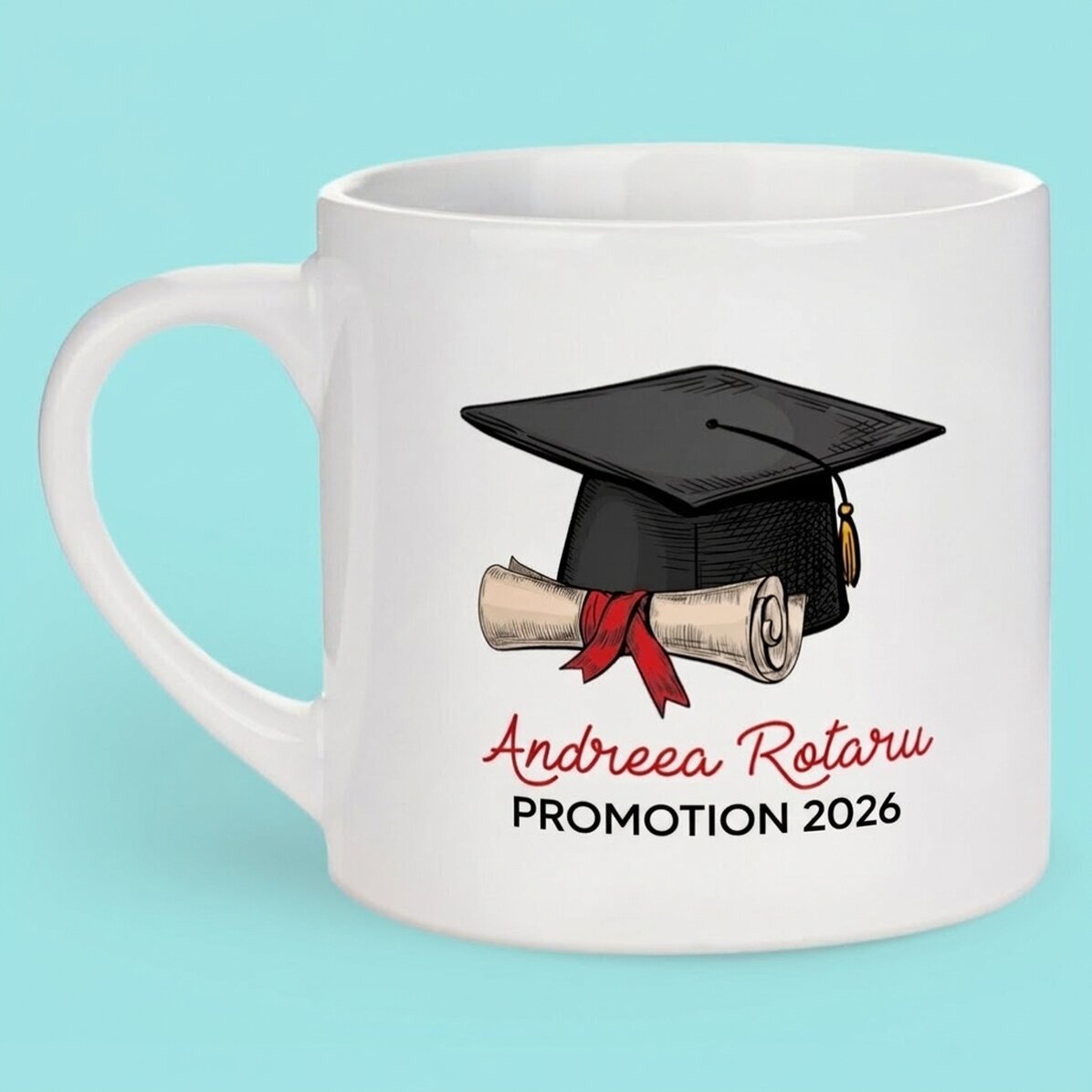 Tasse à expresso personnalisée avec message - Remise des diplômes