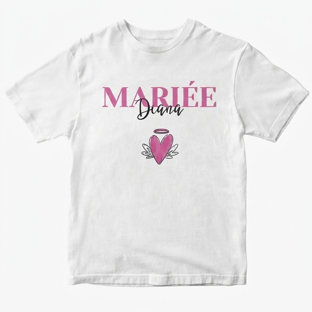 T-shirt en coton personnalisé avec un texte - Mariage