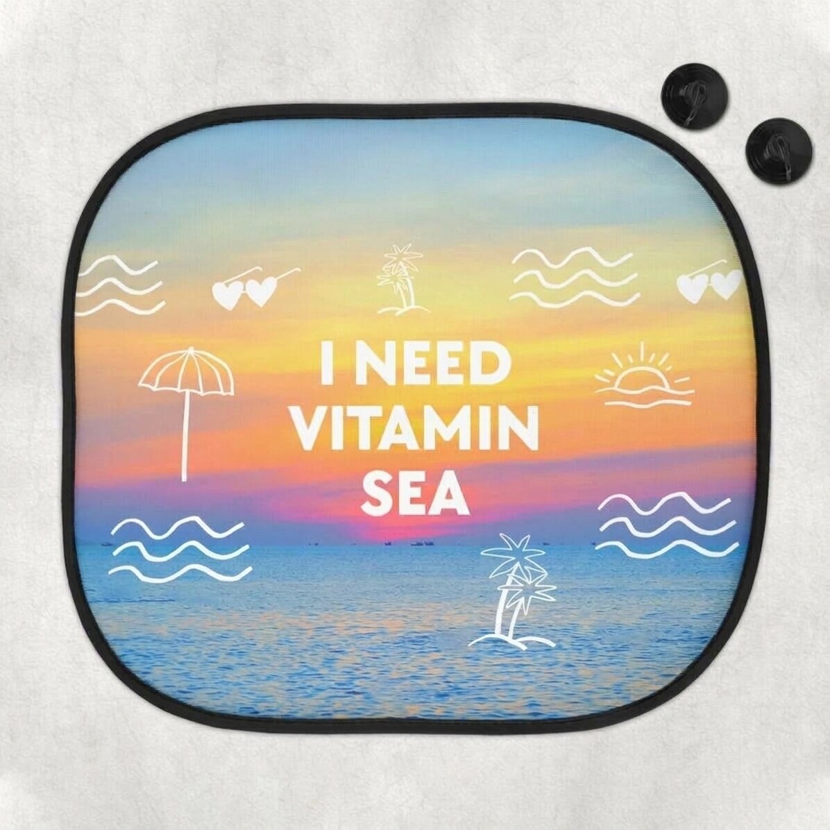 Pare-soleil de voiture personnalisé avec message - Vitamin Sea