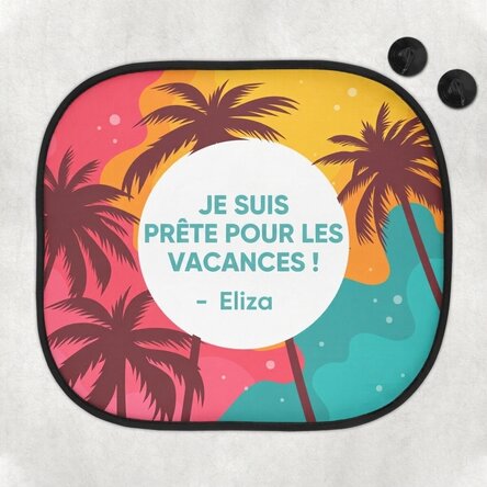 Pare-soleil de voiture personnalisé avec un message - Vacances