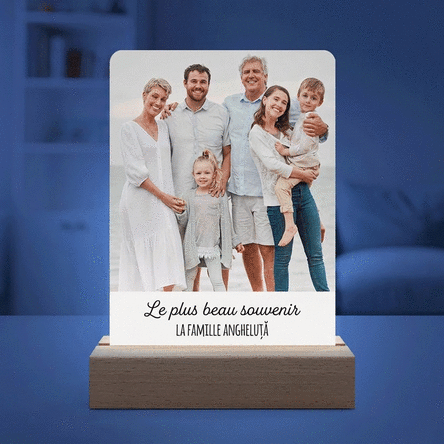 Lampe de veille LED personnalisée avec photo et message