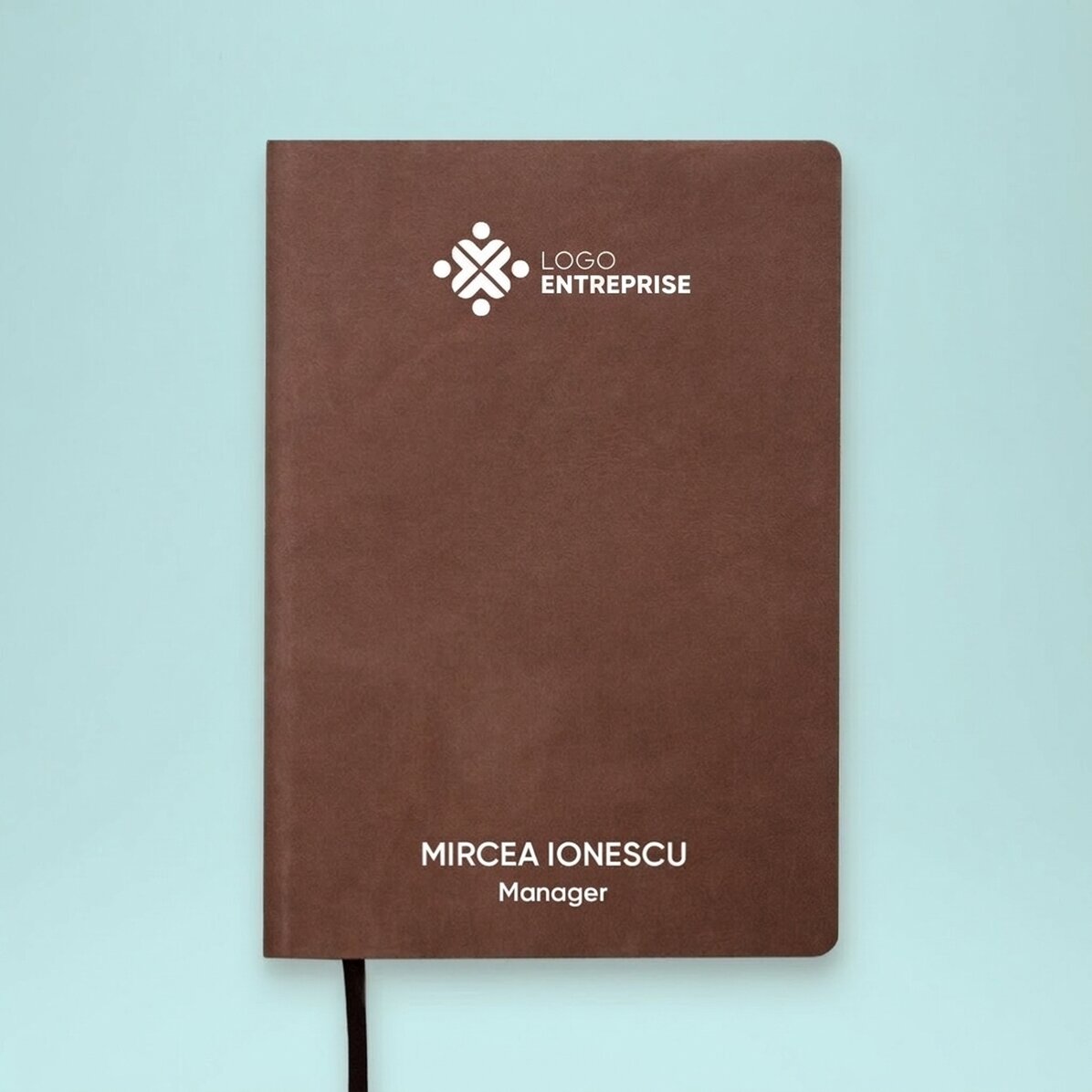 Agenda en cuir personnalisé, coloré, avec logo et nom