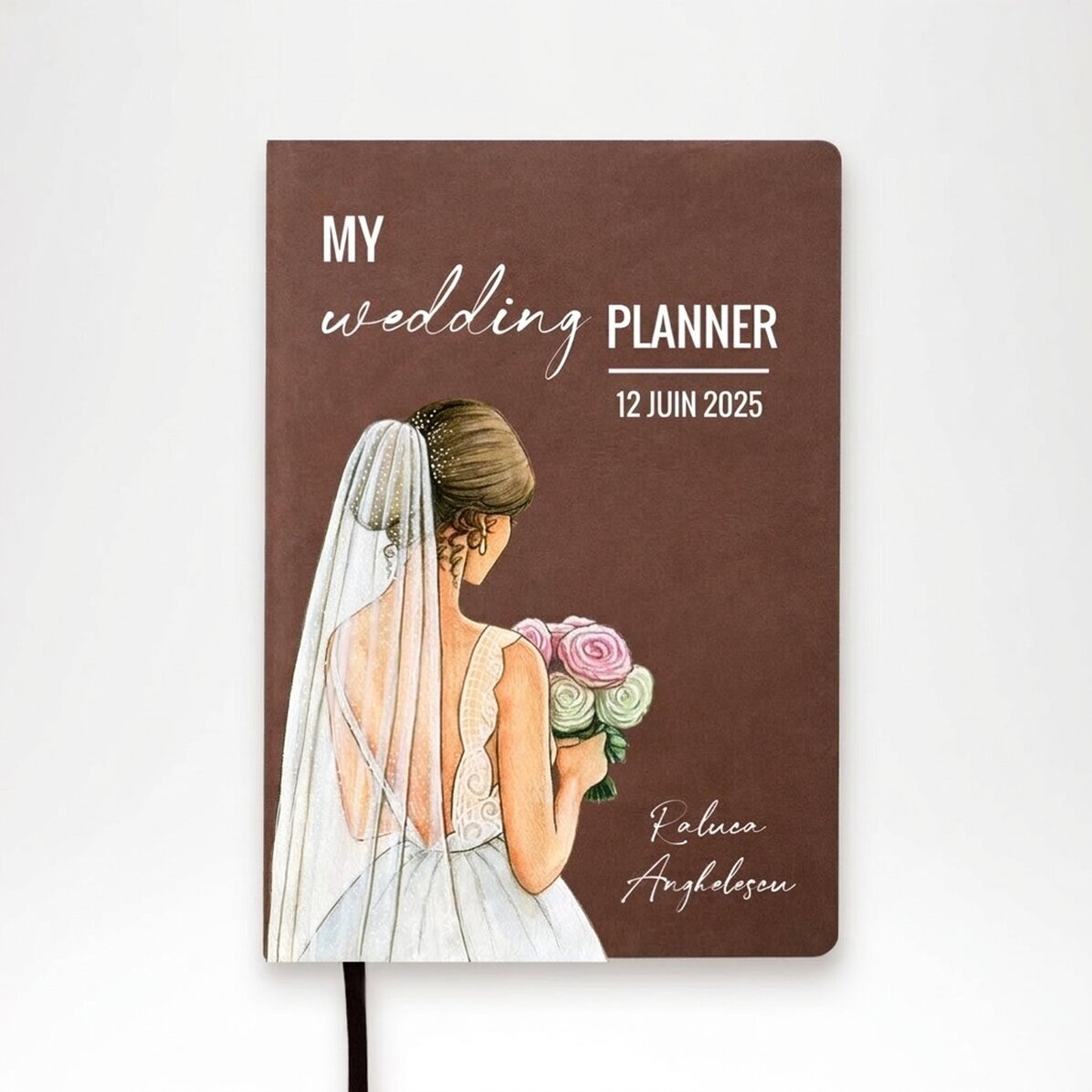 Agenda personnalisé avec le texte « My wedding planner »