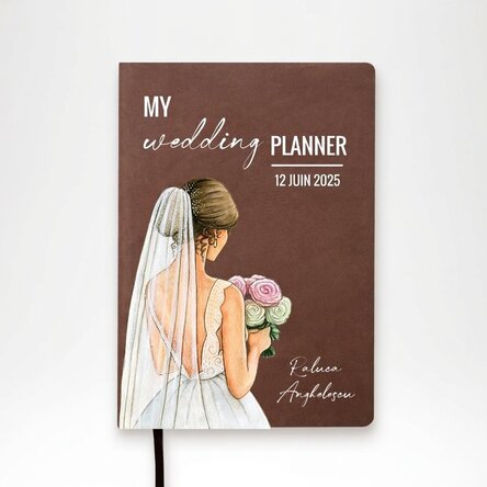 Agenda personnalisé avec le texte « My wedding planner »