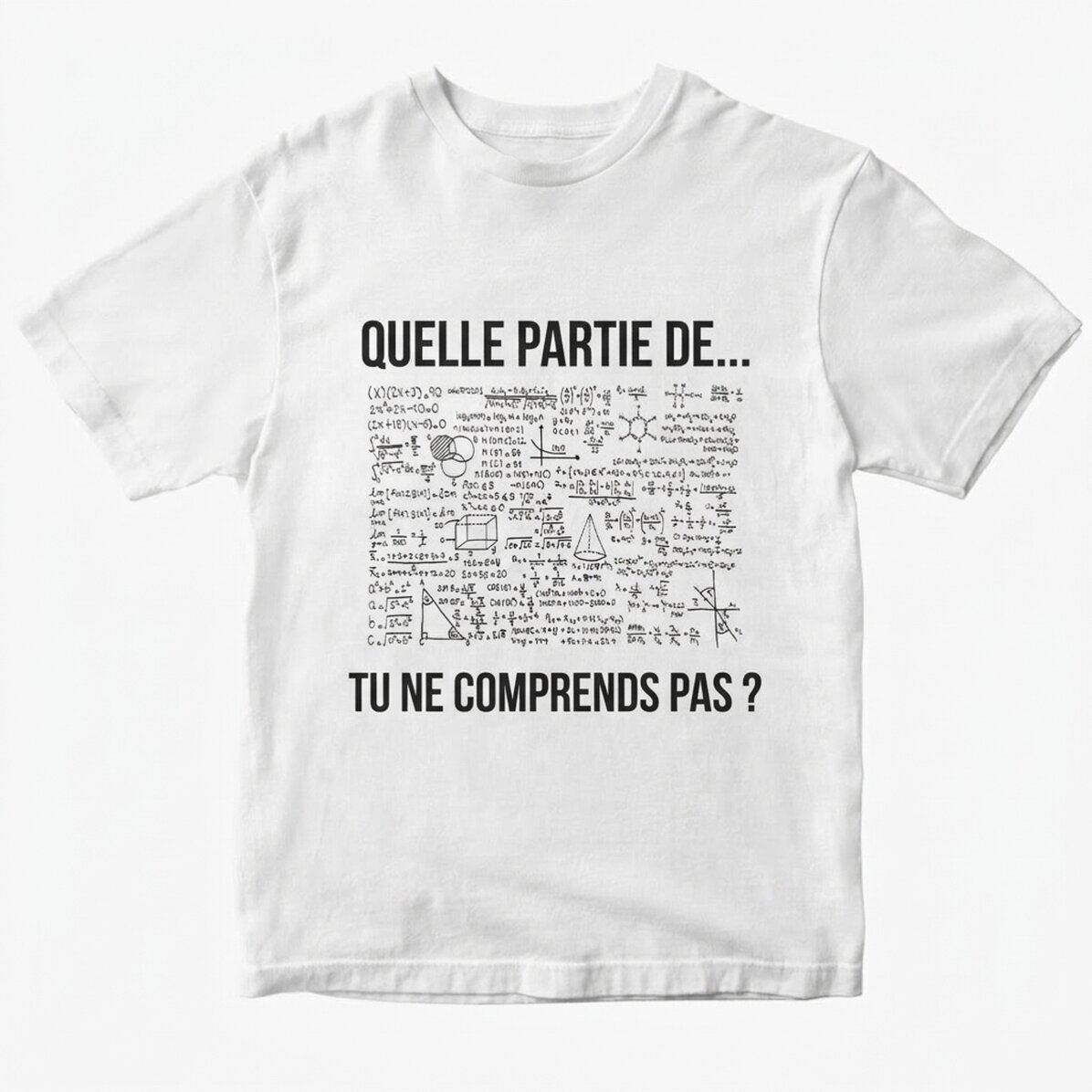 T-shirt personnalisé avec un texte - Quelle partie de... tu ne comprends pas ?