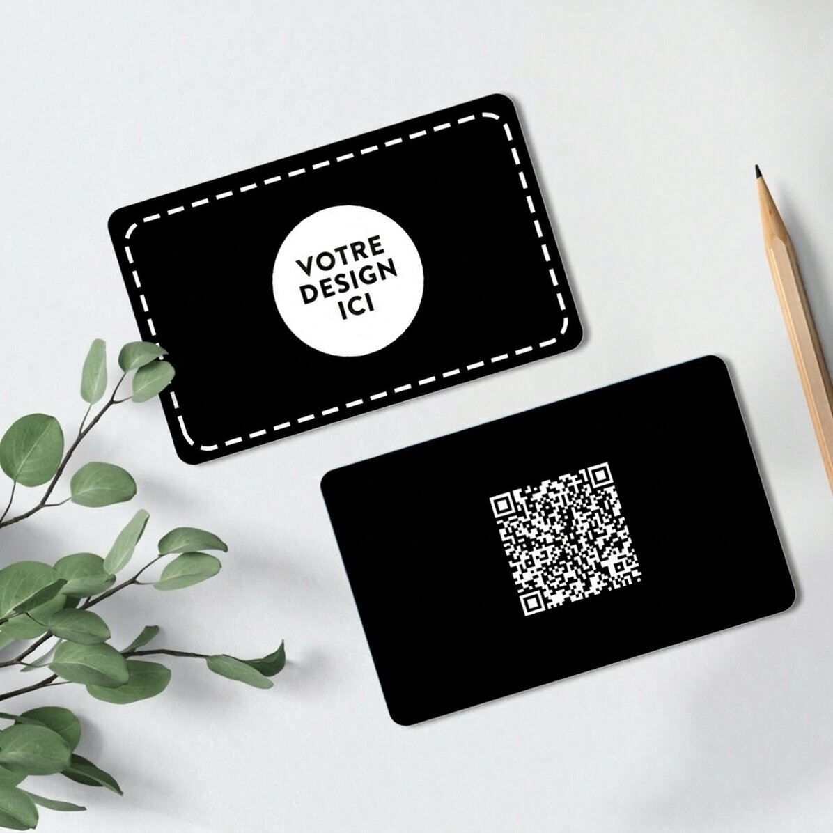 Carte de visite en aluminium personnalisée recto-verso avec code QR et votre visuel - Coordonnées