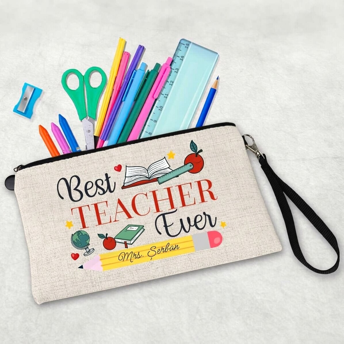 Kit pour enseignants personnalisé avec le texte « Best Teacher Ever »
