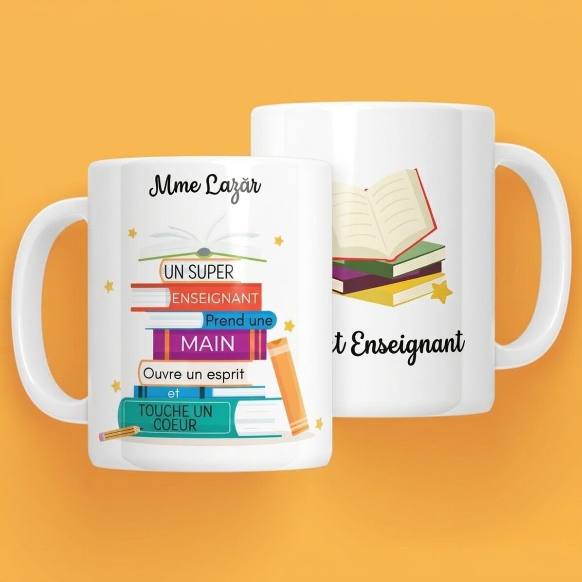 Tasse personnalisée avec message - Books