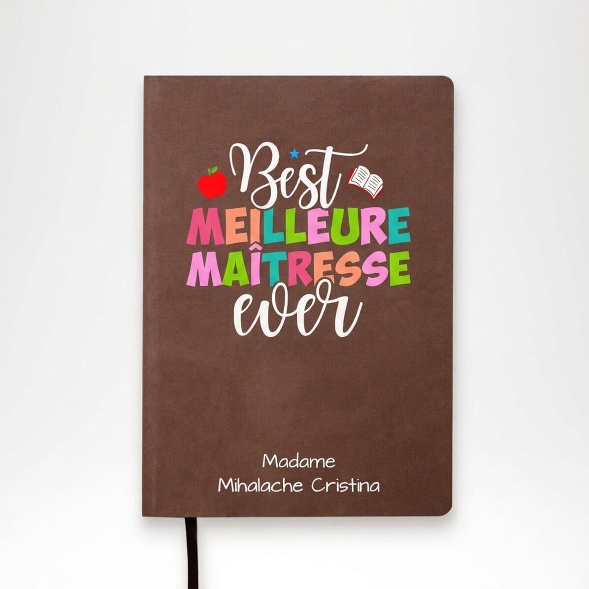Agenda personnalisé en couleur avec inscription - « Le meilleur prof qui soit »