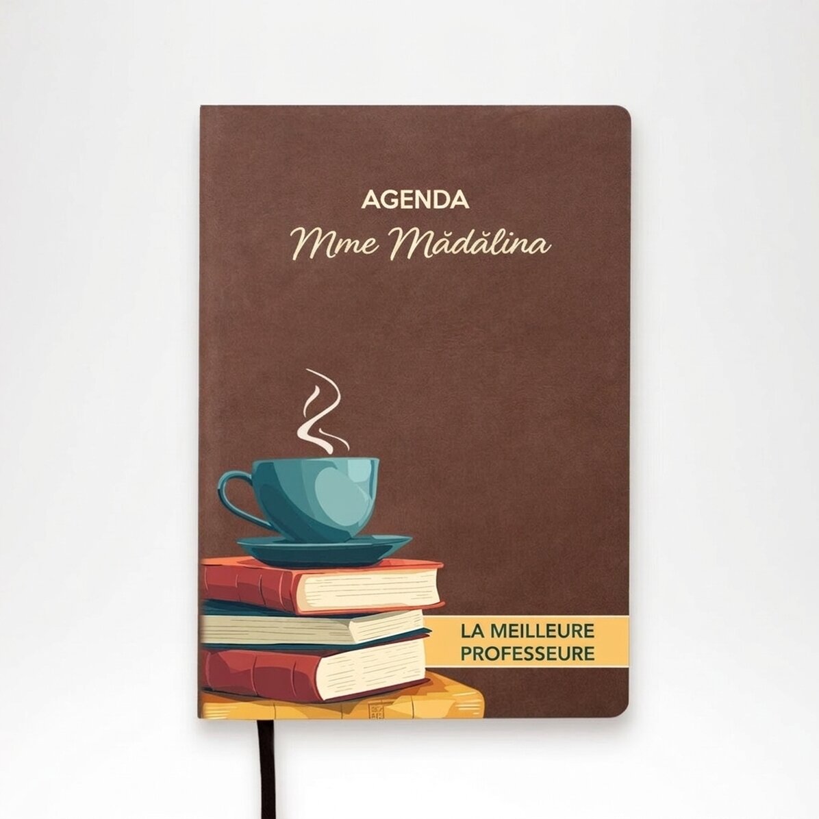 Agenda personnalisé en couleur avec texte pour les enseignants