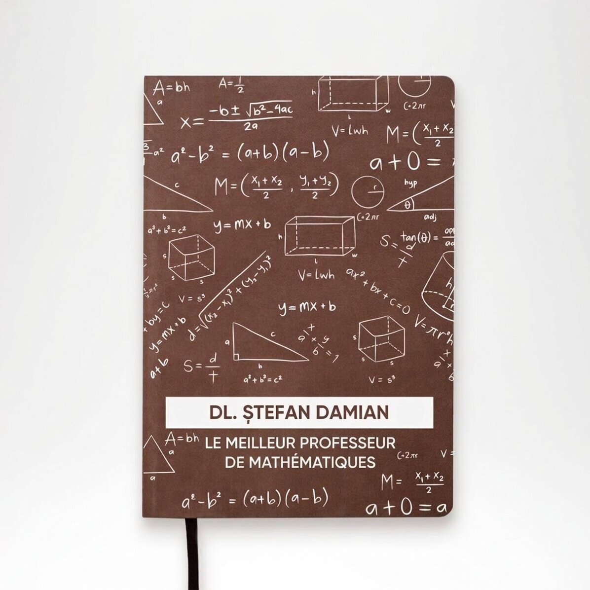 Agenda personnalisé en couleur avec du texte pour les professeurs de mathématiques