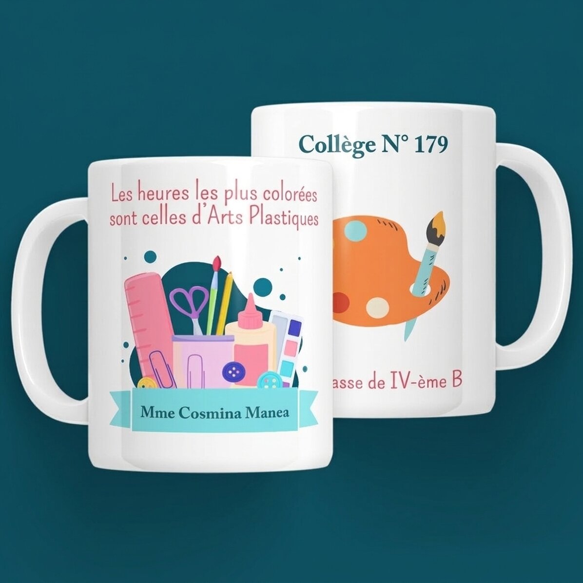 Tasse personnalisée avec message - Professeure d