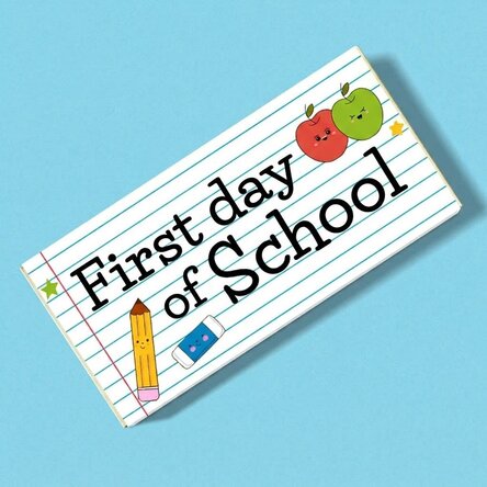 Personalised chocolate with text - First day of school