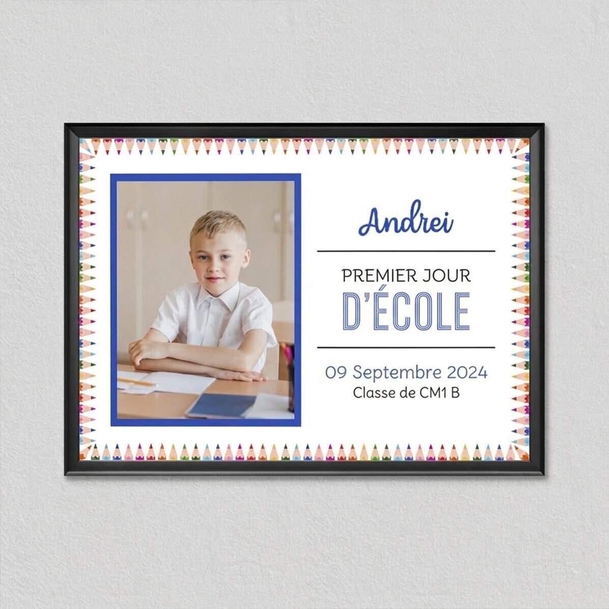 Tableau personnalisé avec un texte et une photo - Rentrée scolaire