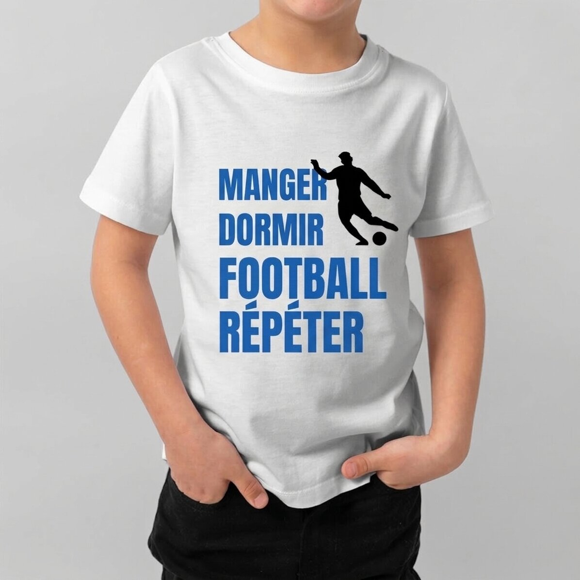 T-shirt en coton pour enfants personnalisé avec un texte - Repeat