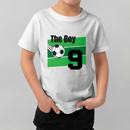 T-shirt en coton pour enfants personnalisé avec un texte - Football
