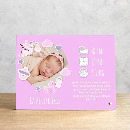 Cadre photo de bureau personnalisé avec une photo et un texte - Notre petite fille