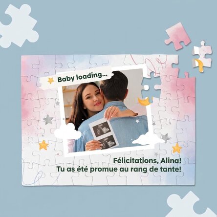Puzzle personnalisé avec une photo et un message - Bébé