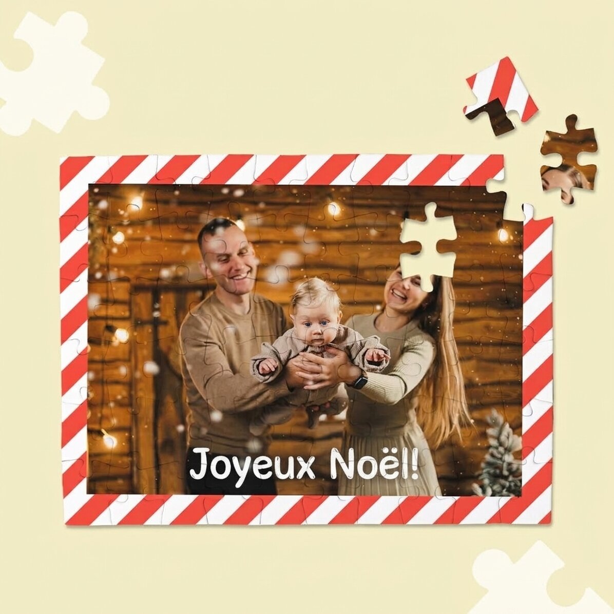 Puzzle personnalisé avec une photo et un texte - Joyeux Noël