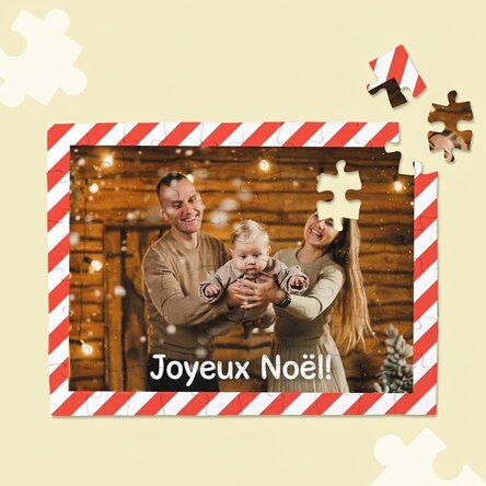 Puzzle personnalisé avec une photo et un texte - Joyeux Noël