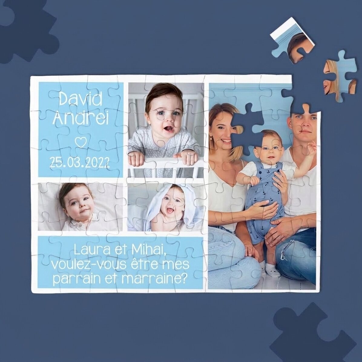 Puzzle personnalisé avec photos et texte - Pour vos proches