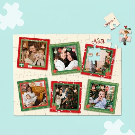 Puzzle personnalisé avec 6 photos - Souvenirs de Noël