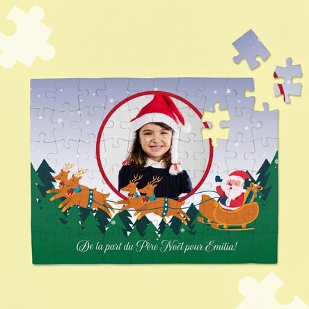Puzzle personnalisé avec une photo et un texte - Père Noël