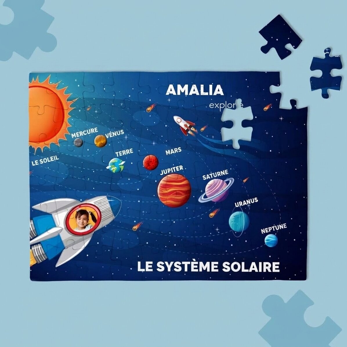 Puzzle personnalisé pour enfants - Le système solaire