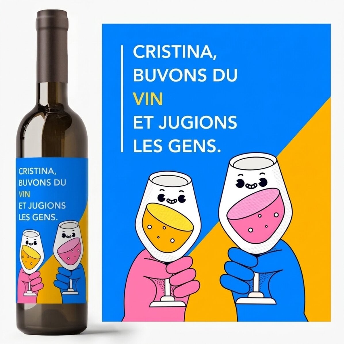 Vin personnalisé avec un texte - wine