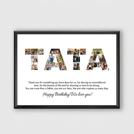 Tableau personnalisé avec 20 photos et un texte - PAPA