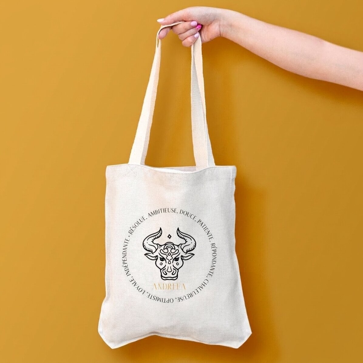 Sac personnalisé avec inscription - Signe du Taureau